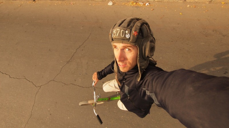 Autofoto Bici, self portrait, bicicle, Uzbekistan, Khiva