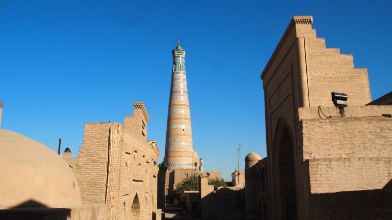 P9253424 Uzbekistan, central asia, Khiva, Ichon Qala, Islom-Hoja, Juma minaret, Kalta